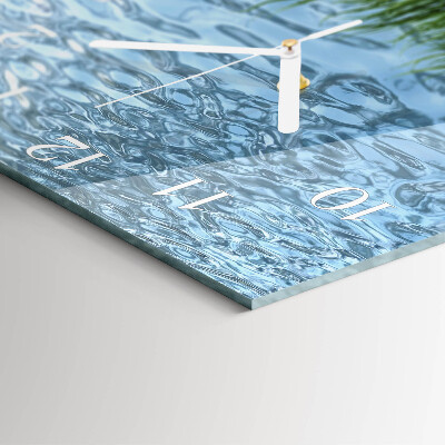 Square wall clock Grass water