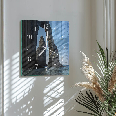 Square kitchen clock Stone