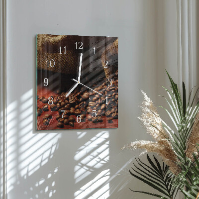 Square wall clock Coffee beans