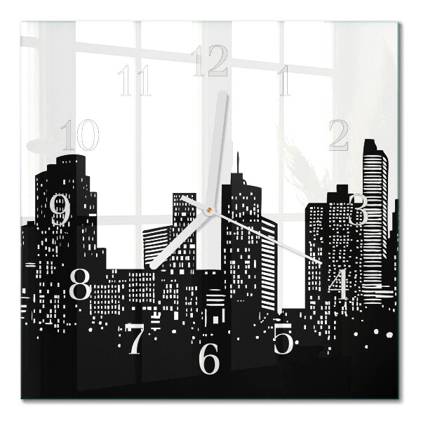 Glass wall clock square Buildings