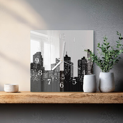 Glass wall clock square Buildings