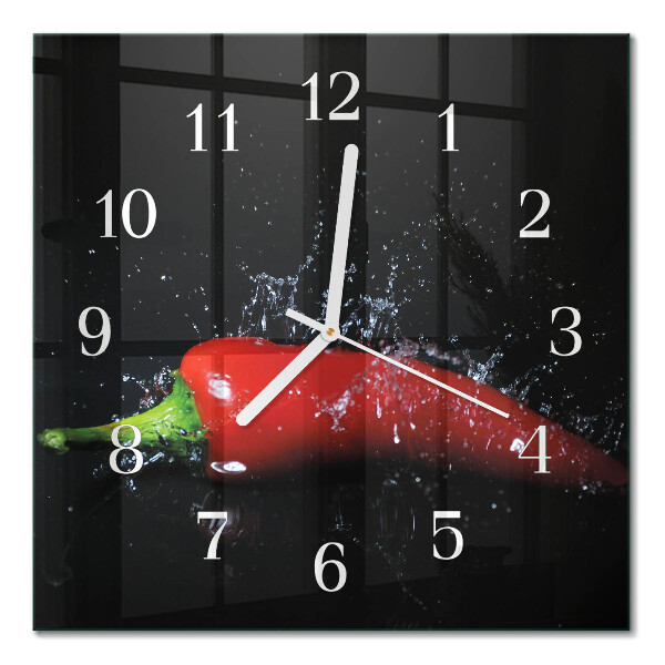 Square kitchen clock Chili peppers