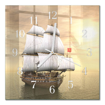 Glass clock square Ship