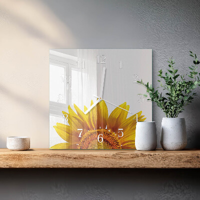 Square wall clock Flower