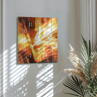 Glass wall clock square Abstraction