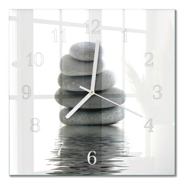 Square kitchen clock Stones
