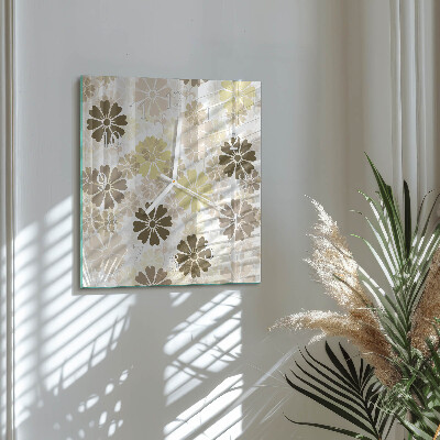 Square kitchen clock Floristic art