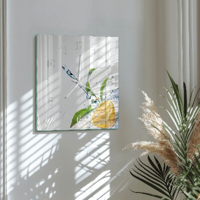 Glass wall clock square Citrus