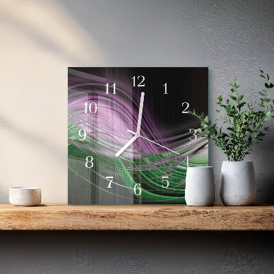 Square wall clock Abstract art