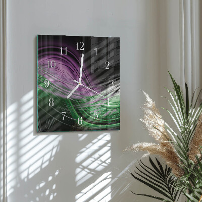 Square wall clock Abstract art
