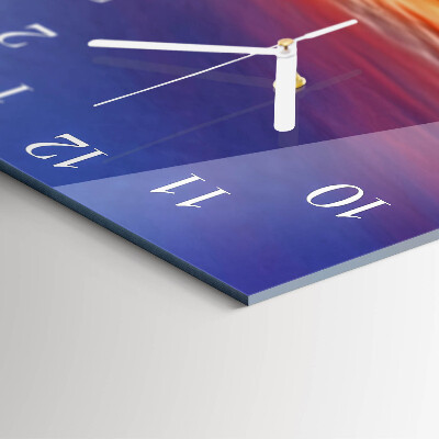 Glass wall clock square Field