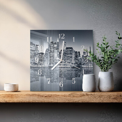 Glass clock square Horizon