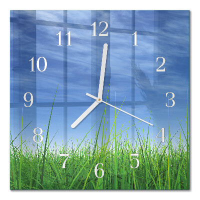 Square wall clock Grass