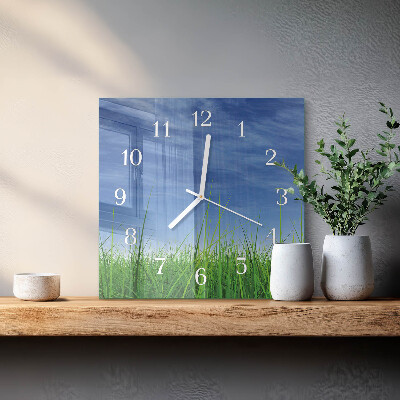 Square wall clock Grass