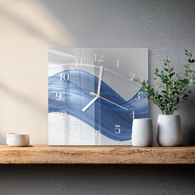 Glass wall clock square Abstract lines