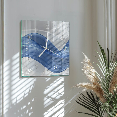 Glass wall clock square Abstract lines