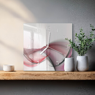 Glass wall clock square Abstract art