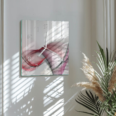 Glass wall clock square Abstract art