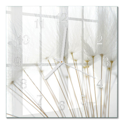 Glass clock square Dandelion
