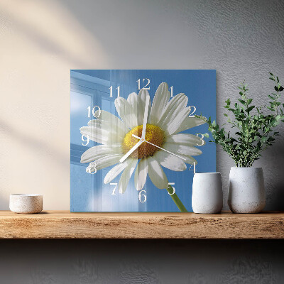 Square wall clock Flower