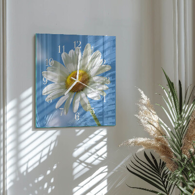 Square wall clock Flower