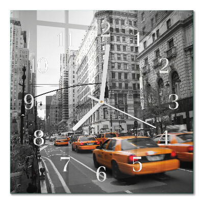 Glass clock square New york taxi