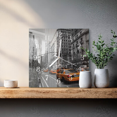 Glass clock square New york taxi