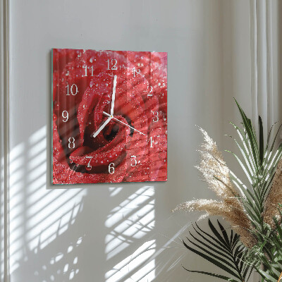 Square kitchen clock Rose
