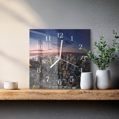 Glass clock square Horizon