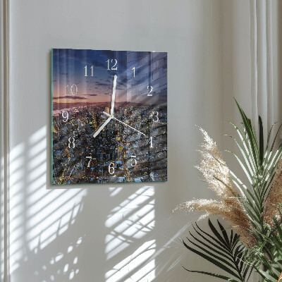 Glass clock square Horizon