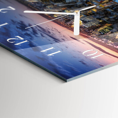 Glass clock square Horizon