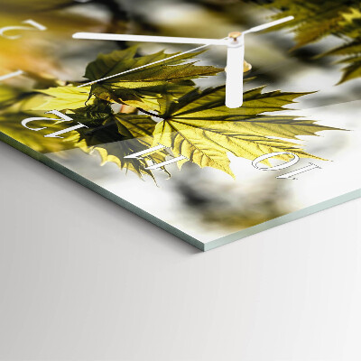 Square wall clock Maple leaf