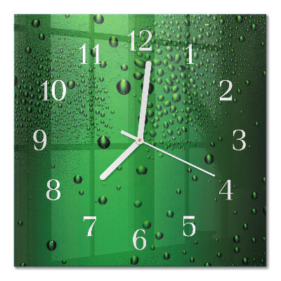 Square kitchen clock Drops of water