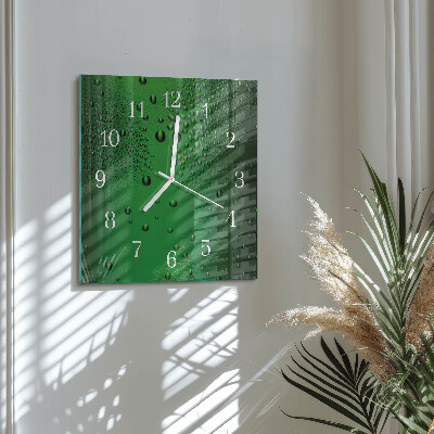 Square kitchen clock Drops of water