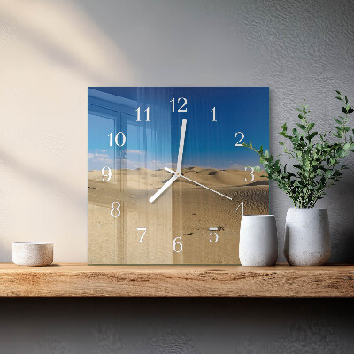 Glass clock square Desert