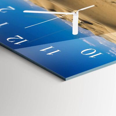 Glass clock square Desert