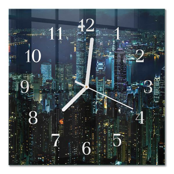 Glass clock square Horizon