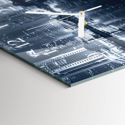 Glass wall clock square Horizon