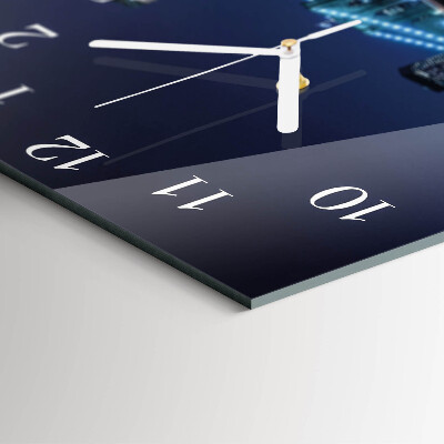 Glass clock square Horizon