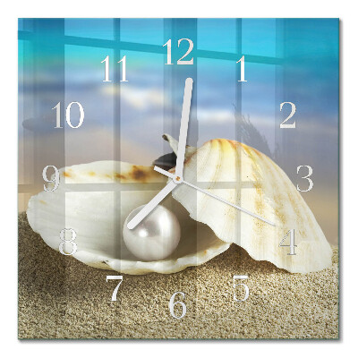 Square kitchen clock Pearl in a shell