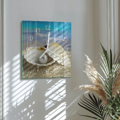 Square kitchen clock Pearl in a shell