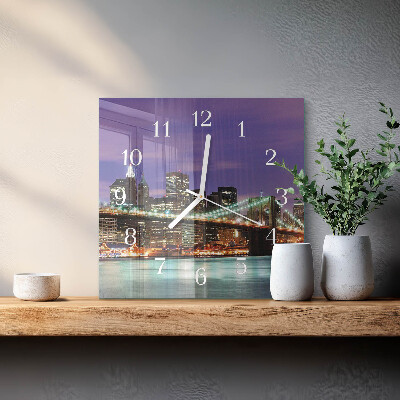 Square kitchen clock The bridge on the horizon