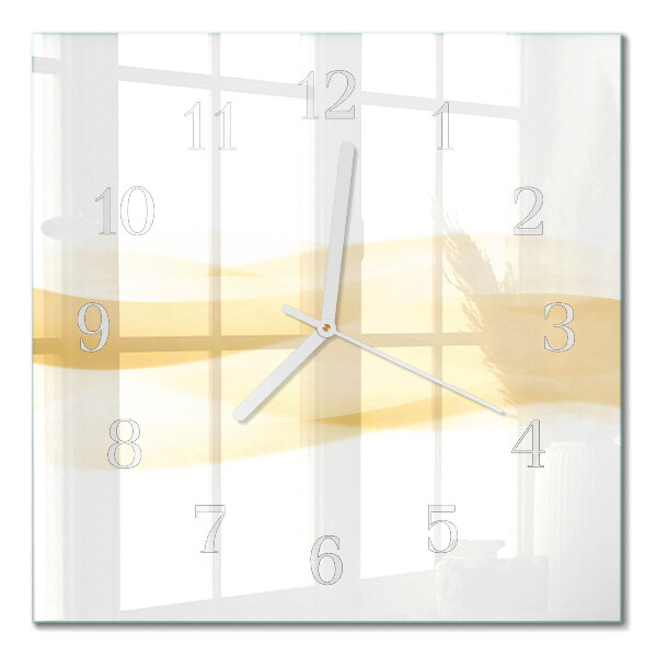 Square kitchen clock Abstract wave