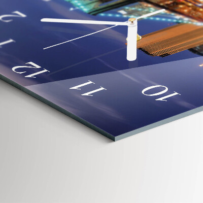 Glass wall clock square Horizontal bridge