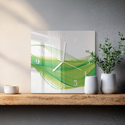 Glass clock square Abstract lines