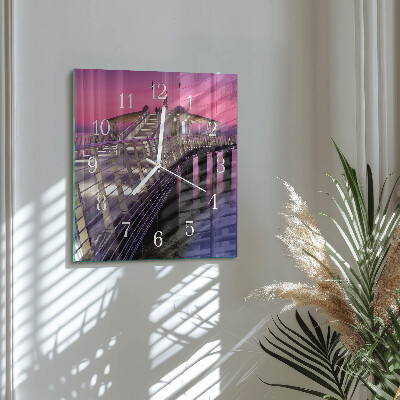 Glass clock square Pier