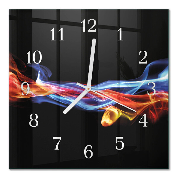 Square wall clock Abstract smoke