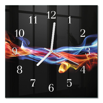 Square wall clock Abstract smoke