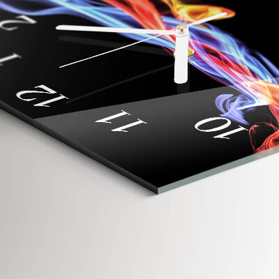 Square wall clock Abstract smoke