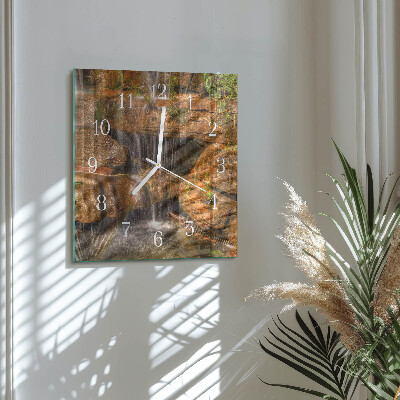 Glass clock square Waterfall
